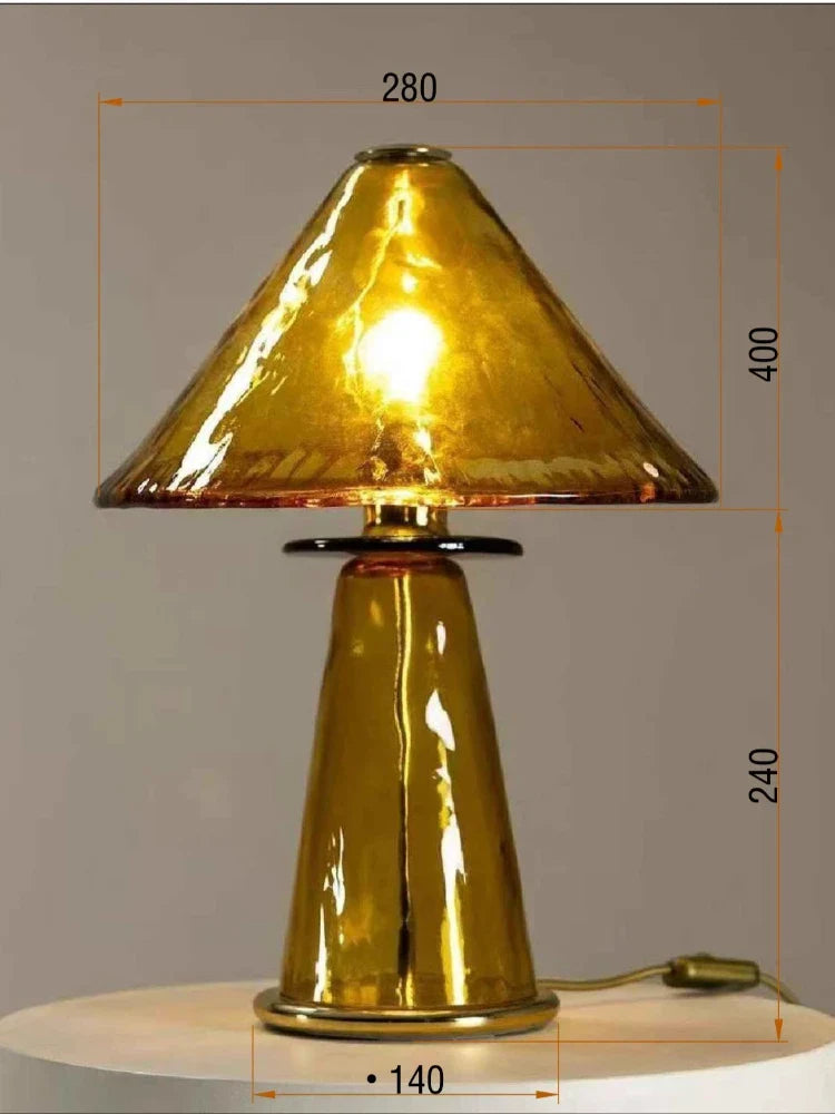 Afralia™ Retro Glass Table Lamp LED E27 Medieval Style Luxury Desk Light