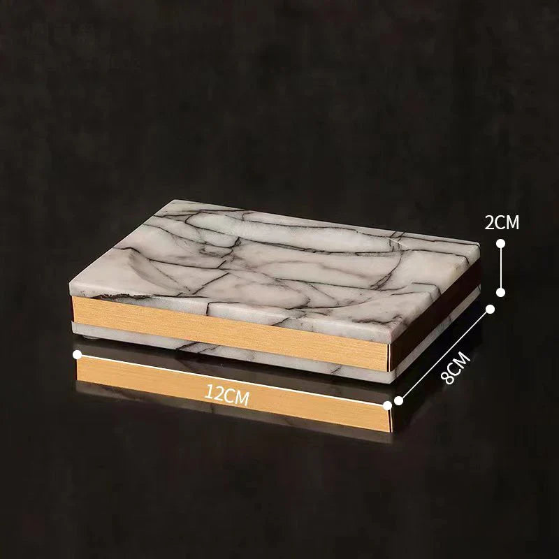 Afralia™ Lilac Marble Bathroom Set: Soap Dispenser, Toothbrush Holder, Soap Dish Tray.