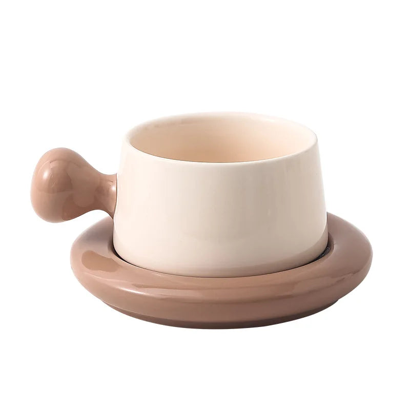 Afralia™ Ceramic Cappuccino Cup & Saucer Set for Personalized Coffee Enjoyment