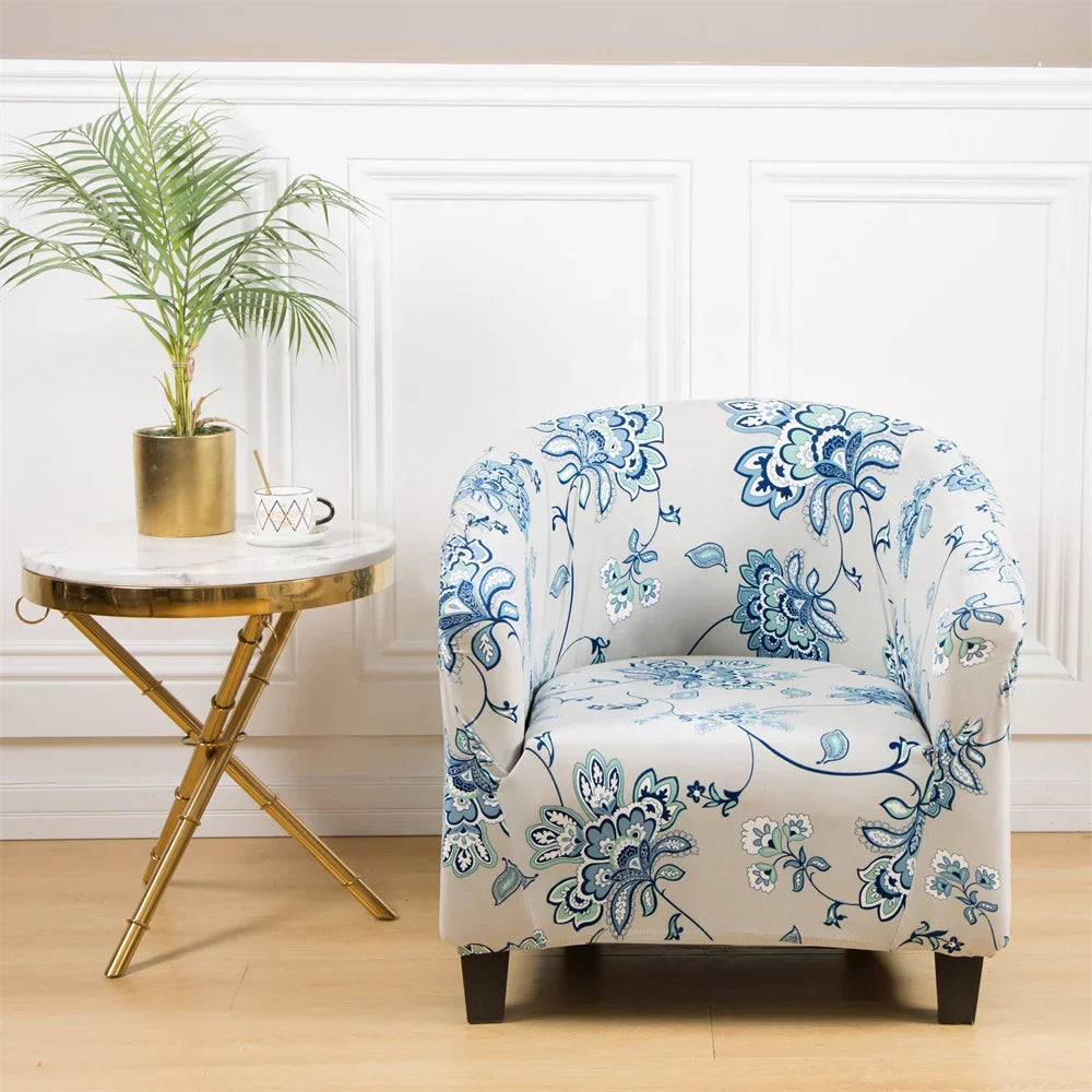Afralia™ Printed Tub Chair Cover - Armchair Slipcover for Club Sofa