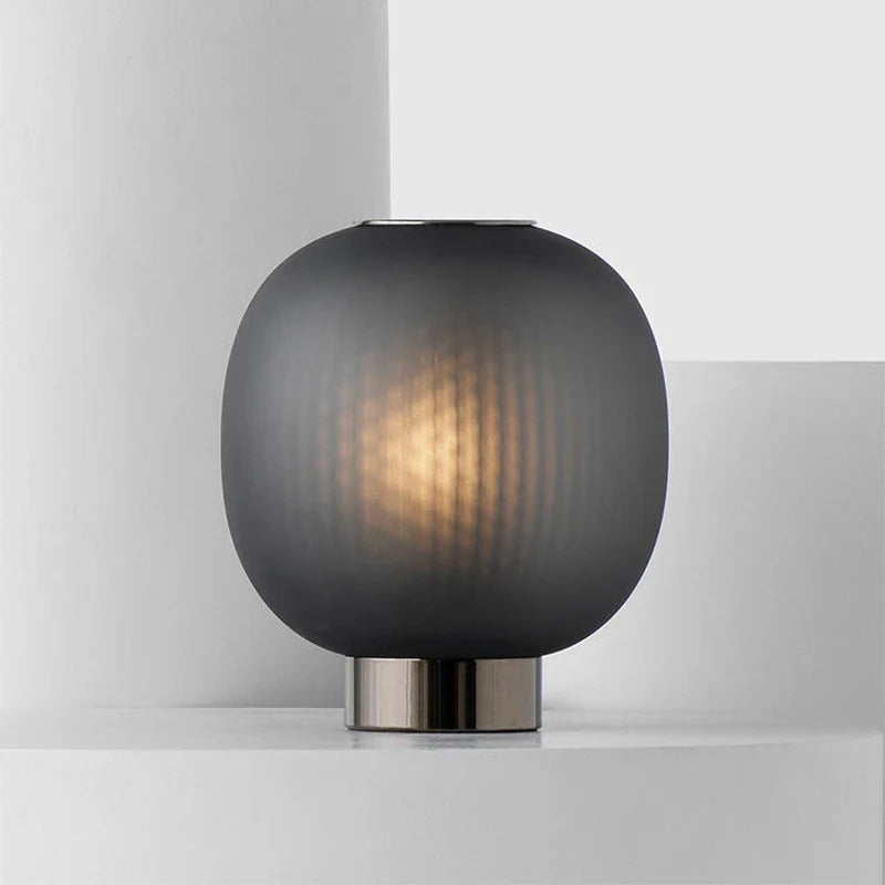 Afralia™ Black Glass Ball Nordic Design LED Table Light for Bedroom and Living Room