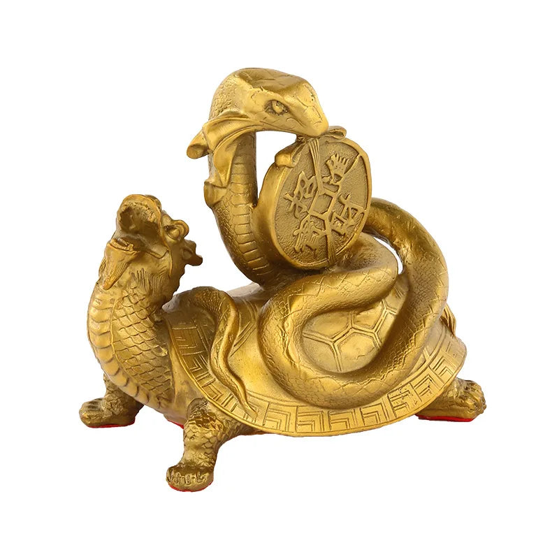 Afralia™ Xuanwu Turtle Snake Copper Home Sculptures