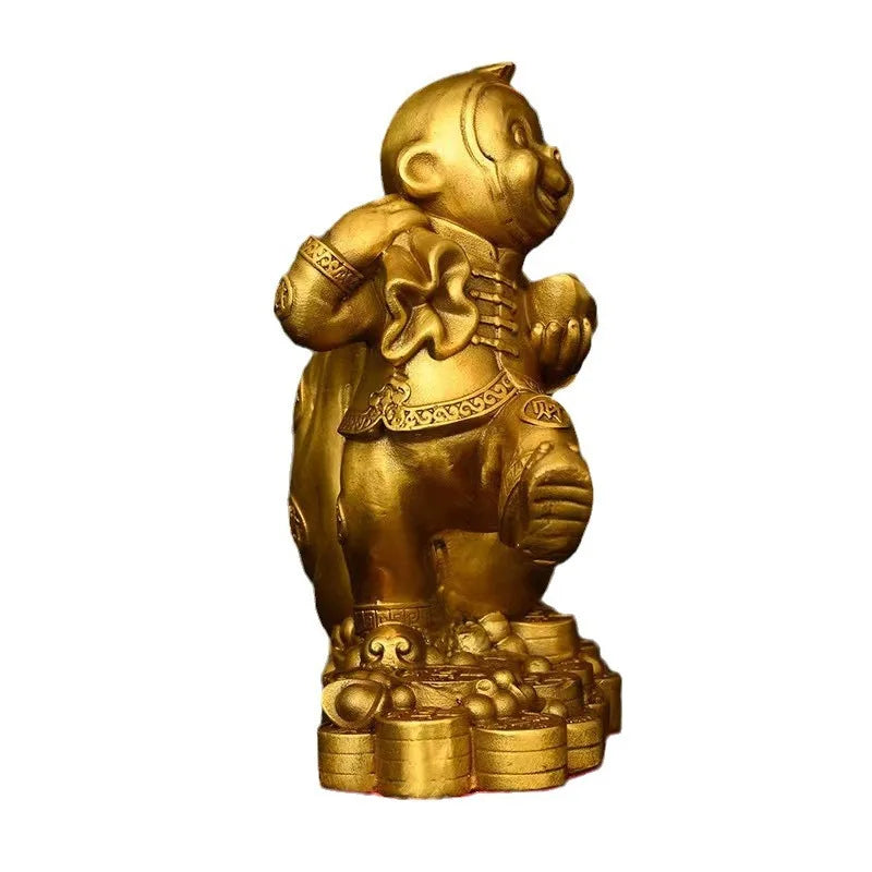 Afralia™ Metal Monkey Zodiac Ornament - Chinese Style Home Decor & Feng Shui Accessory