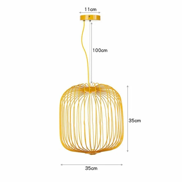 Afralia™ Spokes Bird Cage Pendant Light for Creative Interior Lighting