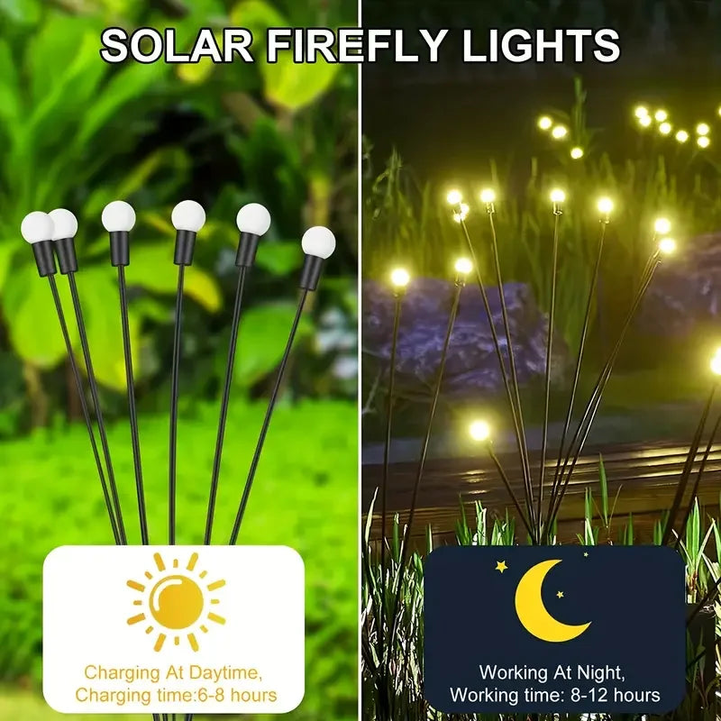 Afralia™ Solar Firefly Lights: Outdoor Waterproof Garden Decoration with 10LEDs