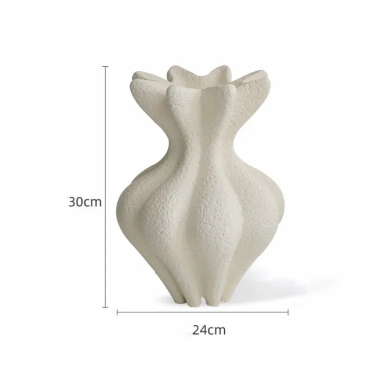Afralia™ White Vase Resin Handicraft Abstract Ornament for Room Decoration