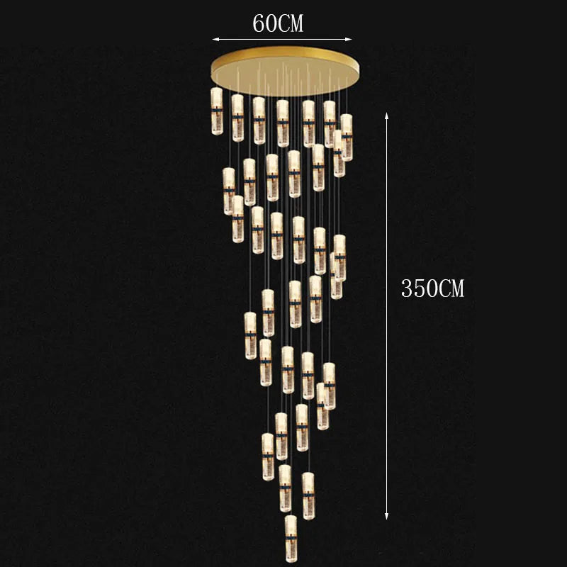 Afralia™ Modern Stair Chandelier Pendant Light LED Ceiling Lamp for Living Room