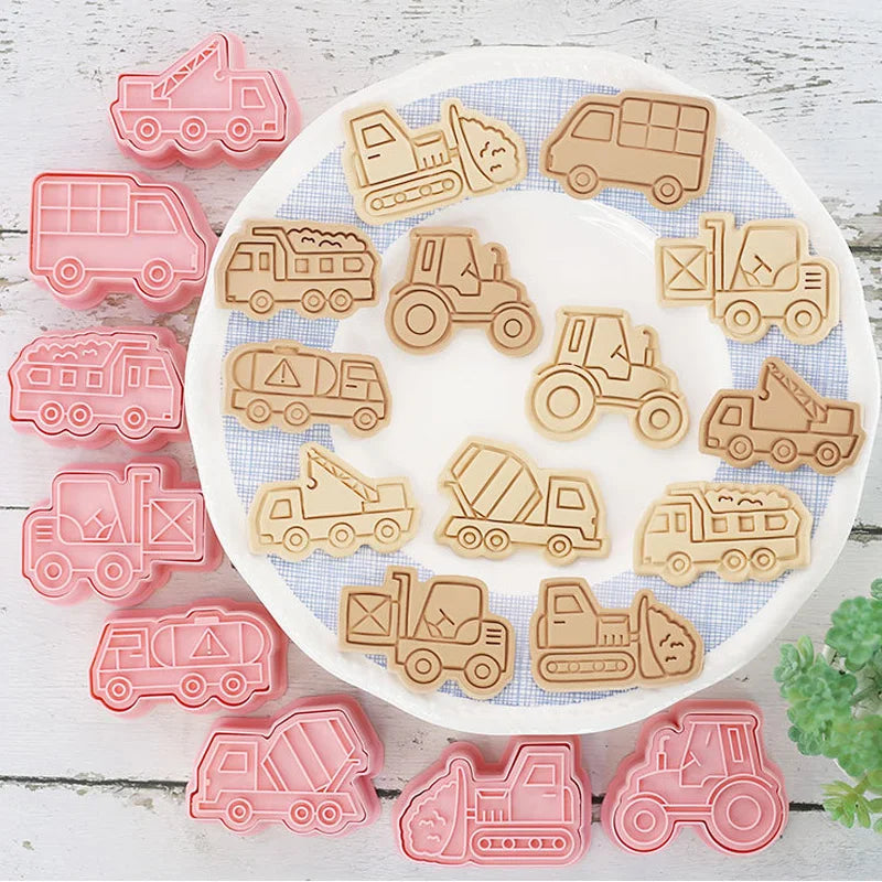 Afralia™ Engineering Truck Cookie Cutters Set