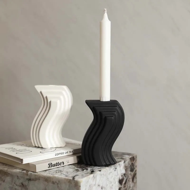 Afralia™ Nordic Ceramic Candlestick Holder Home Decor