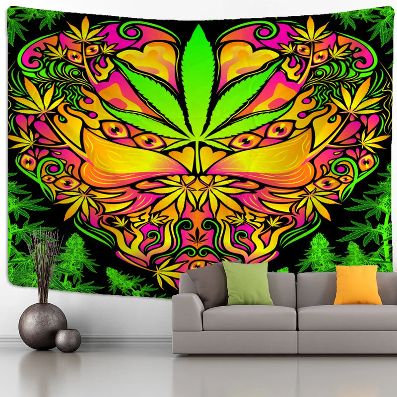 Afralia™ Maple Leaf Psychedelic Tapestry Wall Hanging: Colorful Boho Decor