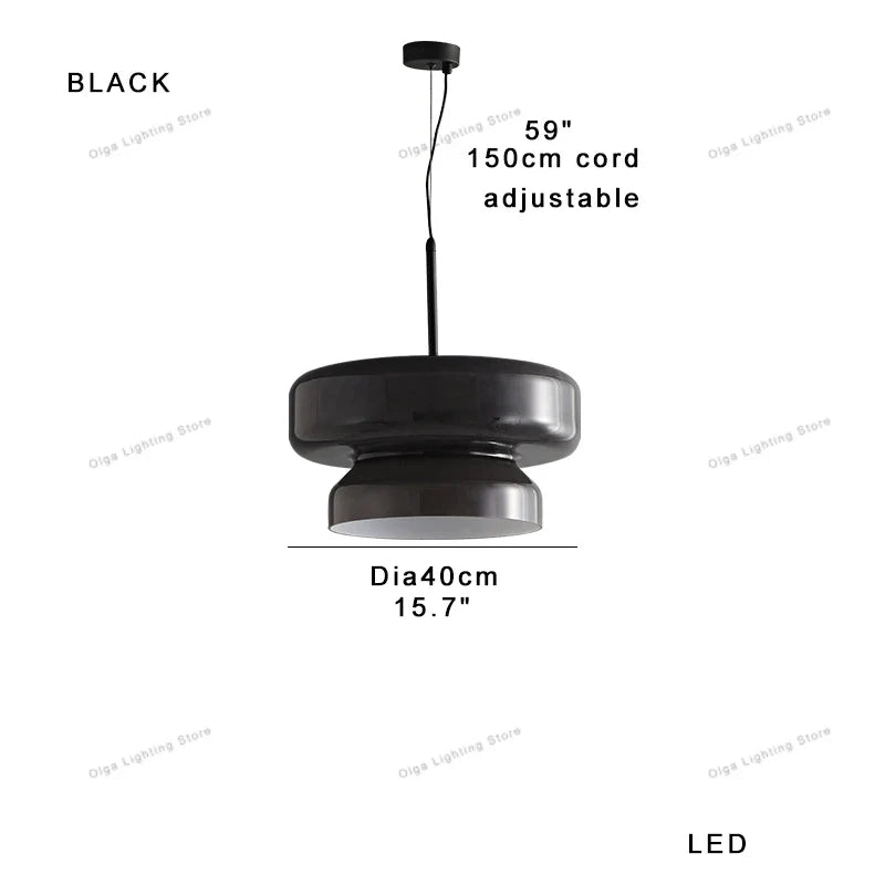 Afralia™ Amber Green Glass Pendant Light Modern Round Dining Table Decor