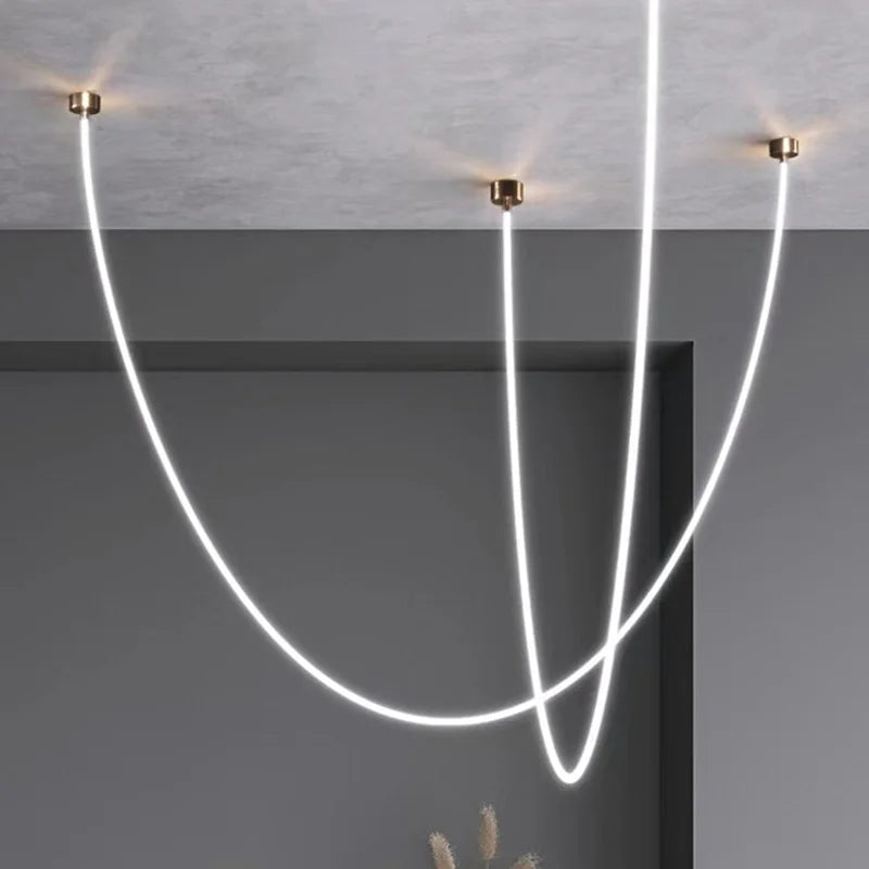 Afralia™ Silicone Chandelier Lamps LED Hanging Light 360° Lighting for Living Room Dining Room