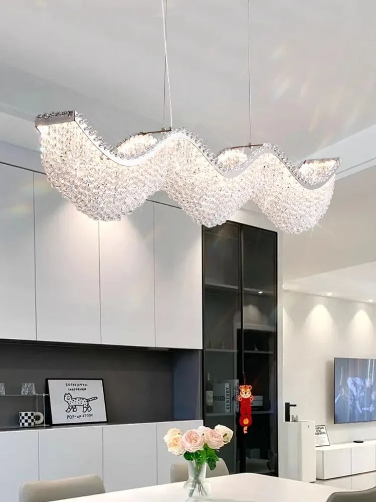 Afralia™ Crystal Bead Chandelier LED Lights for Modern Luxury Home Decor & Bedroom