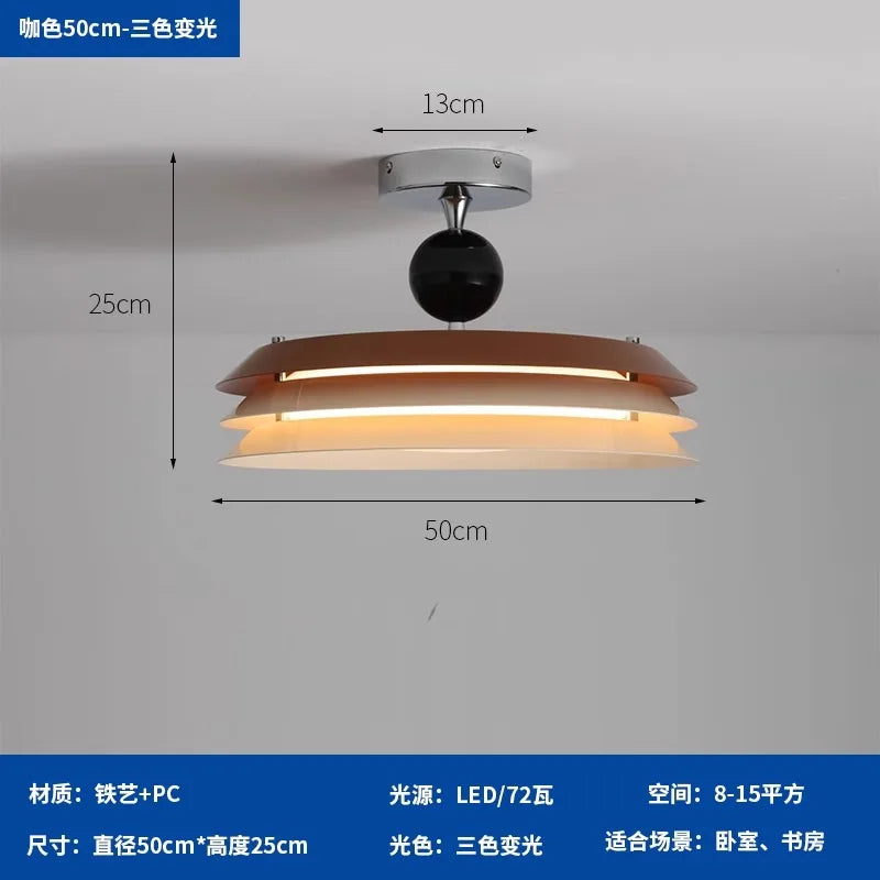 Afralia™ Wind Round Ceiling LED Light: Modern Iron Art Fixture for Home Decor & Study