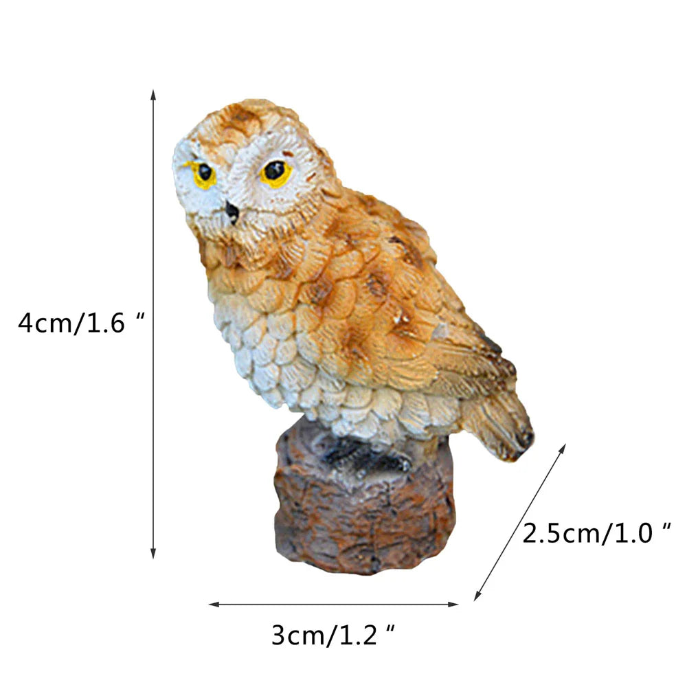 Afralia™ Owl Falcon Miniatures Set - Animal Resin Figurine for Home Decor & Garden Craft