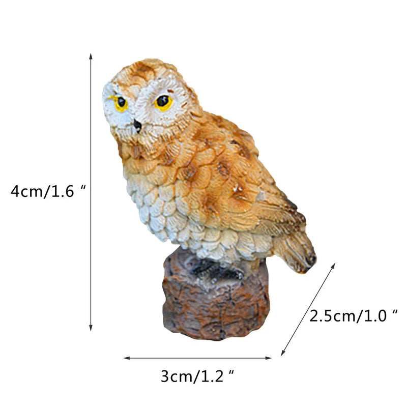 Afralia™ Owl Falcon Miniatures Set - Animal Resin Figurine for Home Decor & Garden Craft