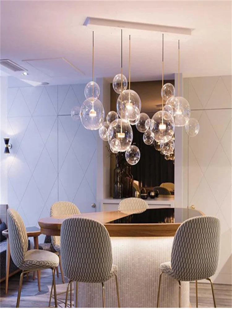 Afralia™ Glass Bubble Chandelier: Modern Art Deco Customized Indoor Decor Light