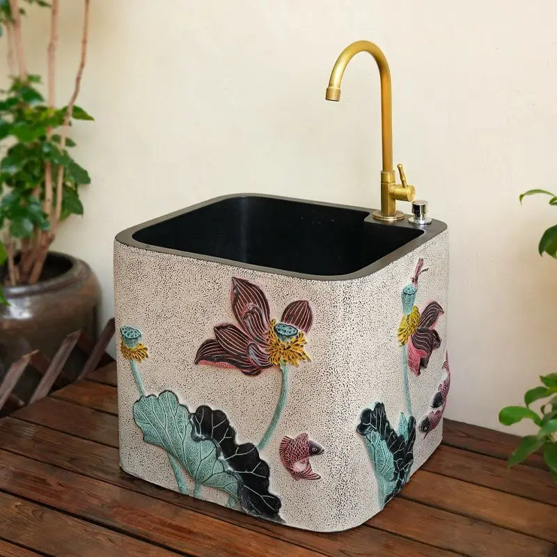 Afralia™ Outdoor Hand Washing Pool for Courtyard, Balcony, and Household Cleaning