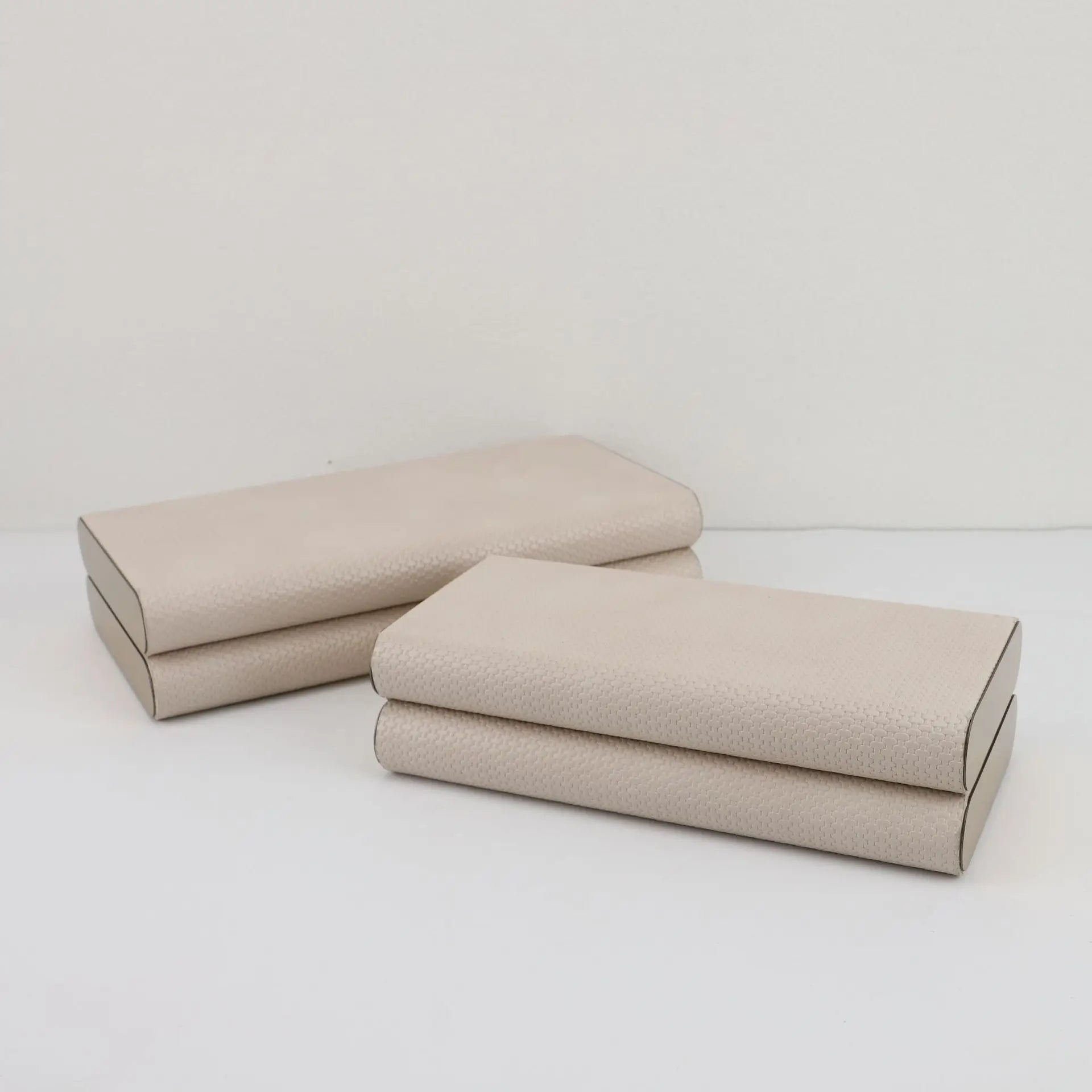 Afralia™ Beige Leather Metal-edged Jewelry Box & Storage Container