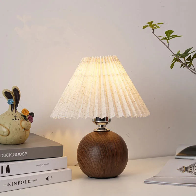 Afralia™ Ceramic Pleated Bedside Lamp: Elegant Nordic Decorative Table Lamp for Bedroom