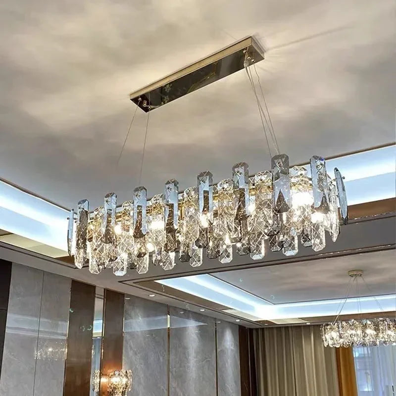 Afralia™ Crystal LED Chandelier: Modern Luxury Pendant Light for Bedroom, Restaurant, and Home Decor