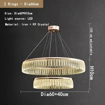 Afralia™ Modern Crystal LED Pendant Chandelier for Living Room Lighting