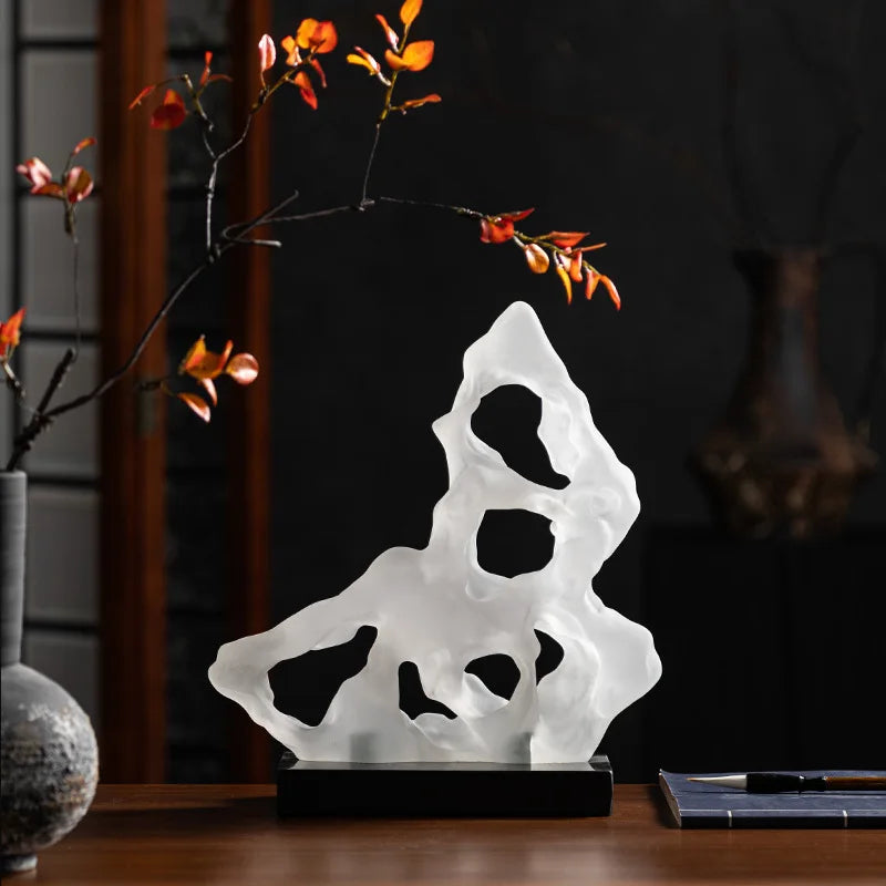 Afralia™ River Rock Inspired Retro Resin Figurines for Home Decor