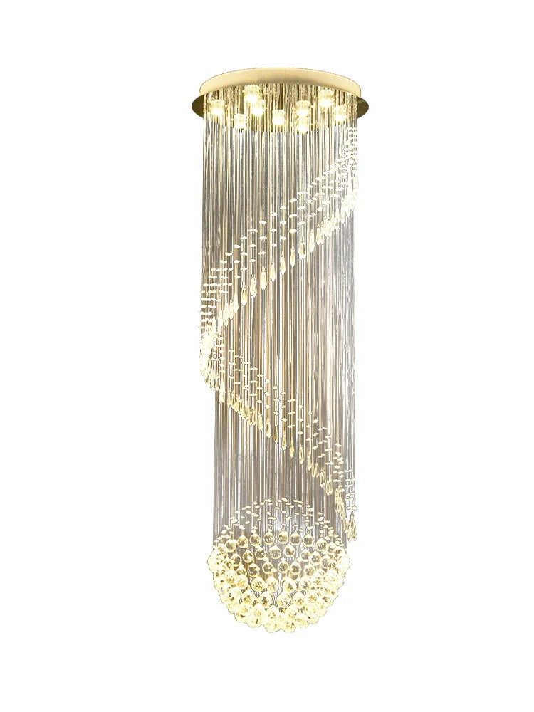 Afralia™ Crystal Chain Pendant Light Chandelier for Living Room and Staircase