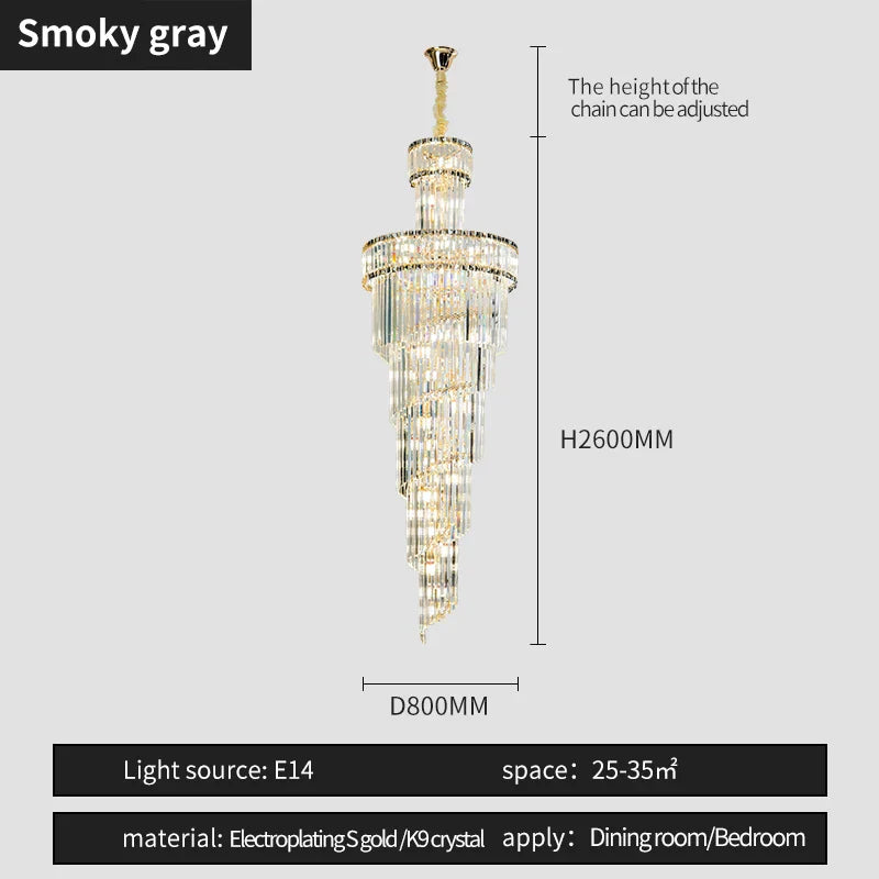 Afralia™ Crystal Spiral Chandelier Duplex for Modern Spaces