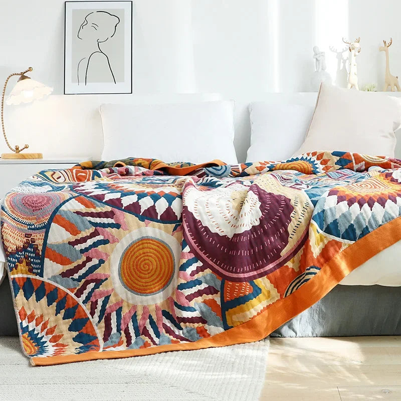 Afralia™ Cotton Gauze Boho Throw Blanket