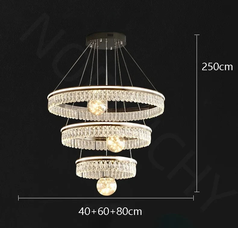 Afralia™ LED Rings Pendant Light Chandelier for Living Room and Dining Room