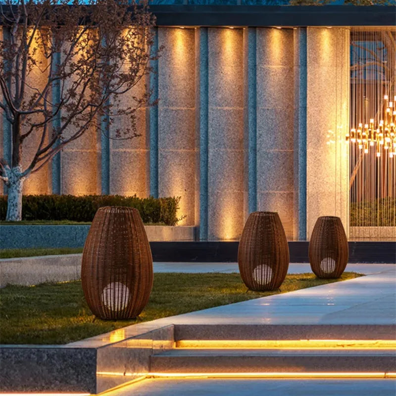 Afralia™ Lucide Colin Rattan Floor Lamp: Natural Handmade Light for Garden, Bedroom, Living Room