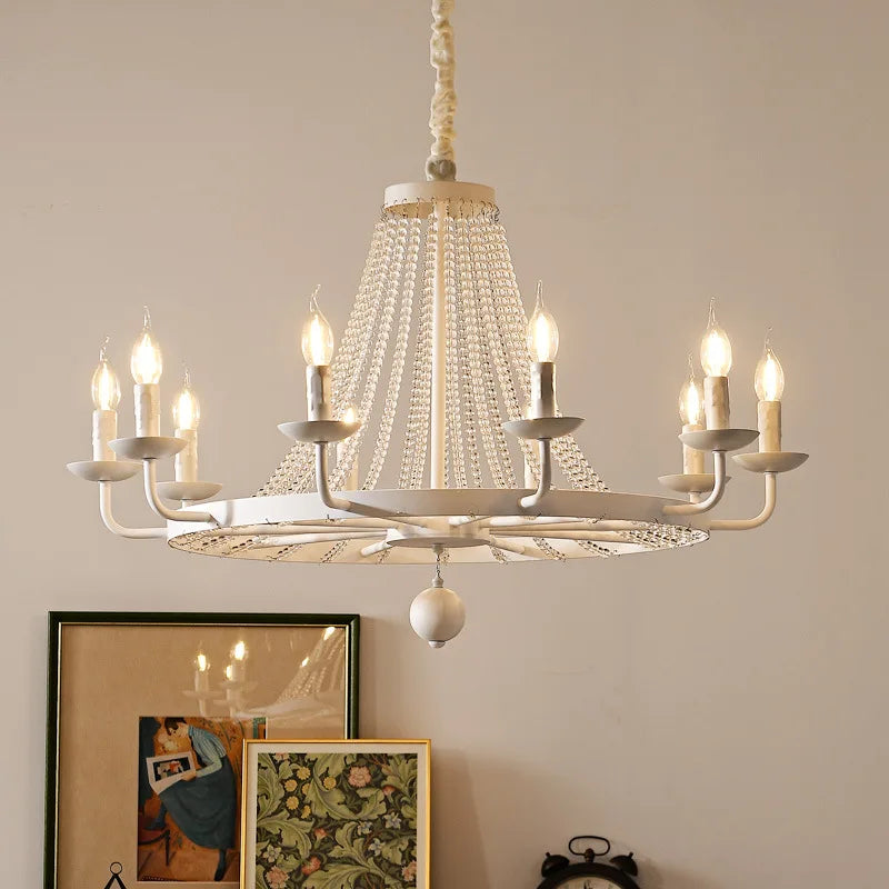 Afralia™ Country Candle Crystal Chandelier for Home Decoration