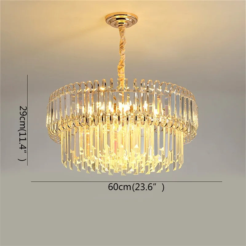 Afralia™ Light Luxury Crystal Chandelier for Dining, Living, & Bedroom - Modern, Simple Design