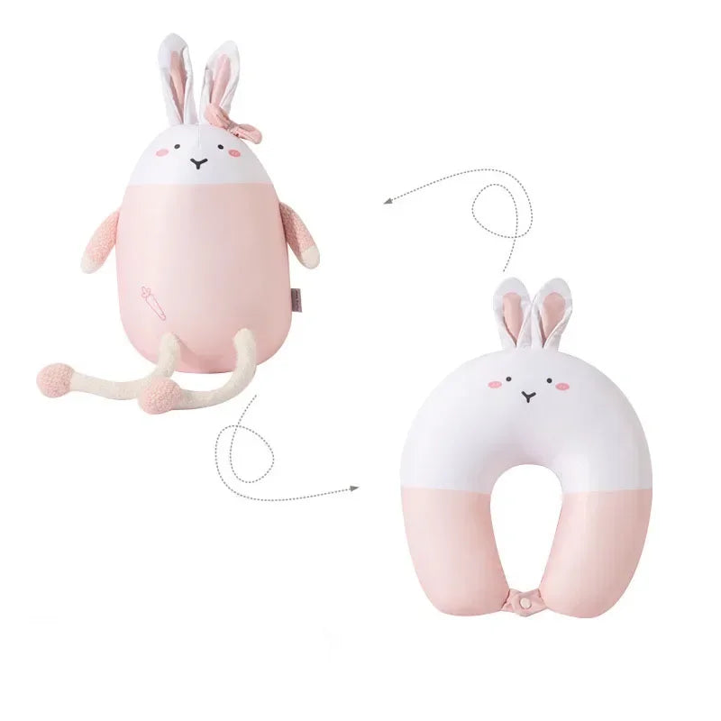 Afralia™ Cute Plush Animal Neck Pillow for Comfortable Travel & Office Rest