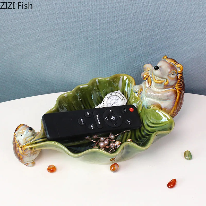 Afralia™ Ceramic Leaf Decor Tray: Elegant Tableware, Fruit Snack Candy Storage Bowl