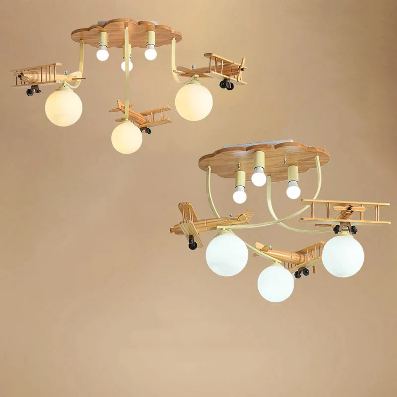 Afralia™ Airplane Chandelier Light for Nursery Room Kid's Bedroom Ceiling LED E27