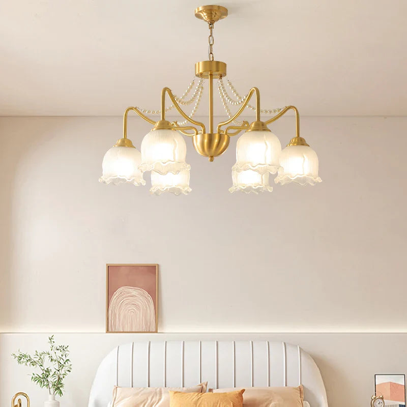 Afralia™ Luxury Copper Chandelier for Living Room Restaurant Home Décor in Modern Retro Style