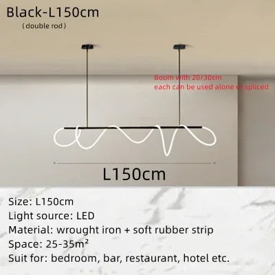 Afralia™ Musical Note Linear Light: Modern Nordic Pendant Lamp for Living Room