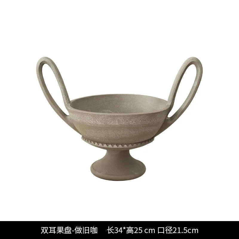 Afralia™ Handmade Chinese Watercolor Flower Vase Retro Decorative Earthenware Jars