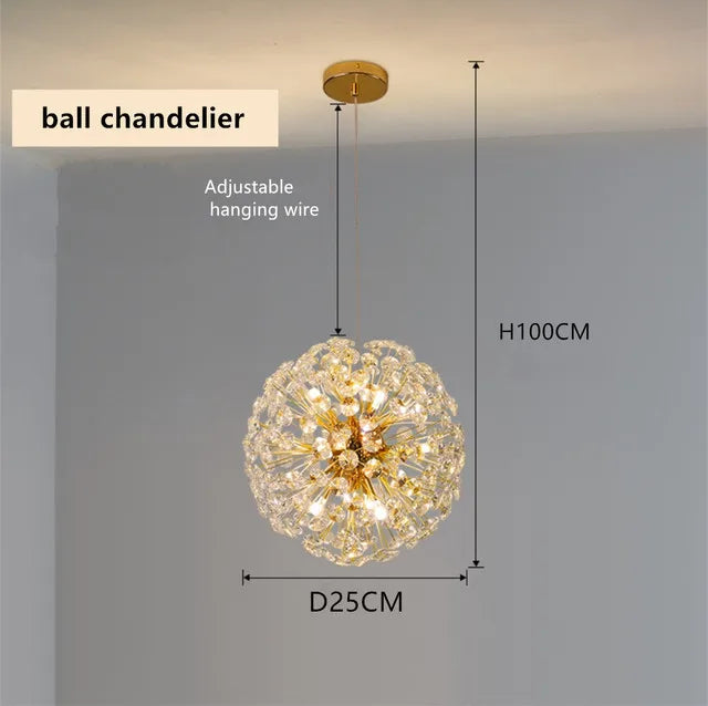 Afralia™ Modern K9 Crystal LED Chandelier for Living Room, Dining Room, and Bedroom