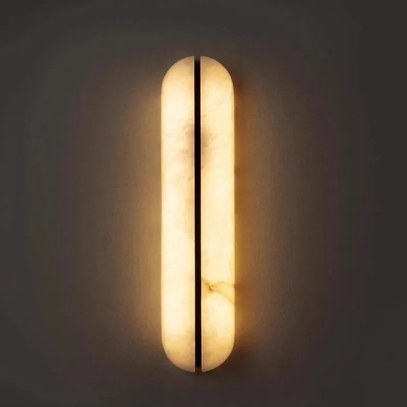 Afralia™ Black Copper Marble LED Wall Light for Indoor Living Room, Bedroom, Hotel & Shop