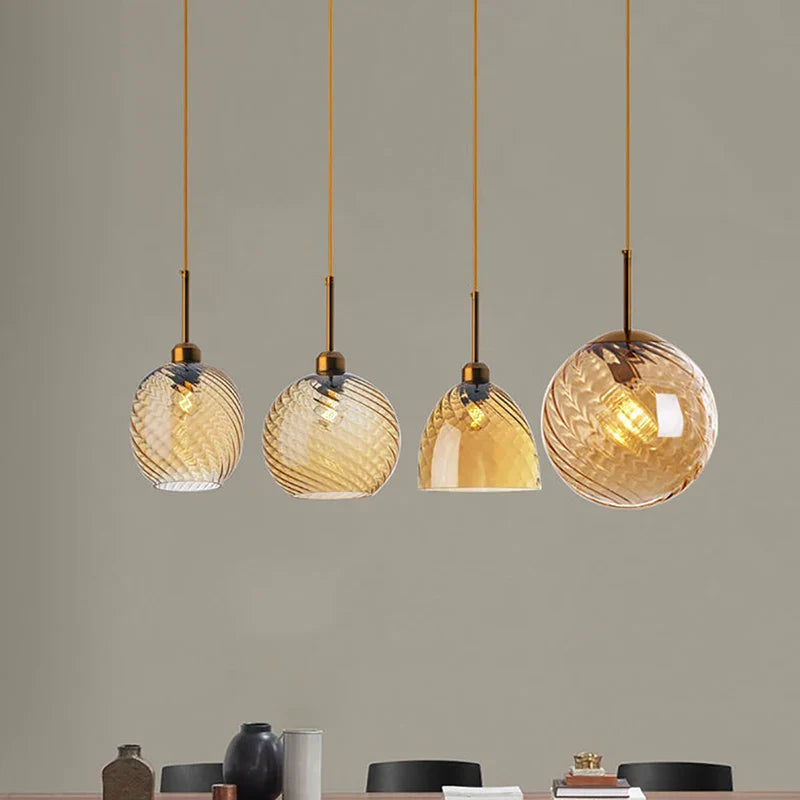 Afralia™ Glass Chandelier Pendant Lights for Bedside, Kitchen, Restaurant, Bar, Home Lighting
