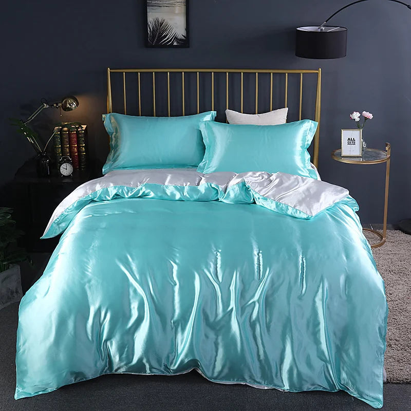 Afralia™ King Size Silk-Blend Duvet Cover Set with Pillowcases
