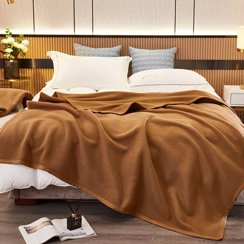 Afralia™ Velvet Camel Blanket: Soft Cozy Queen Bedspread for All Seasons