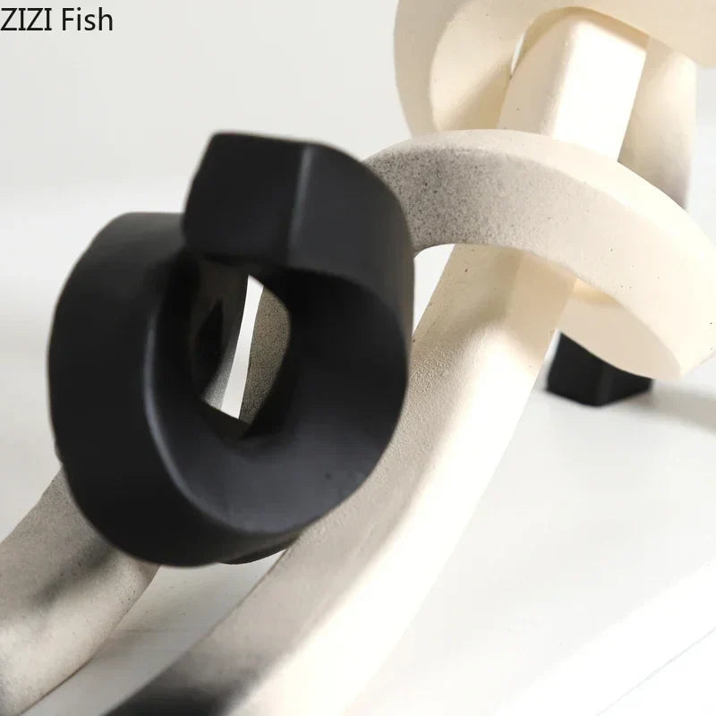 Afralia™ Twisted Line Cat Sculpture: Modern Abstract Resin Statue for Room Decor