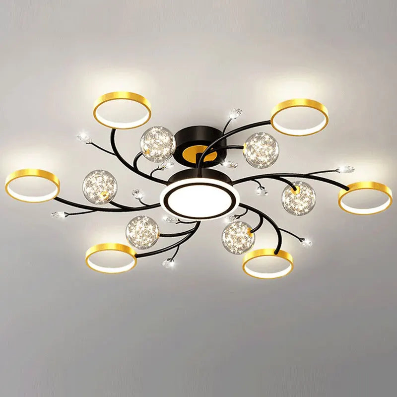 Afralia™ Modern LED Ring Chandelier for Living Dining Bedroom Kitchen Decor