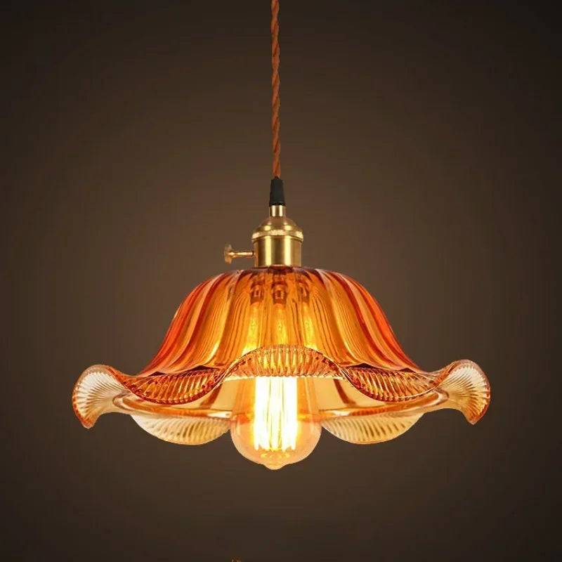 Afralia™ Glass Pendant Lights: Vintage LED Indoor Lighting for Home, Living Room, and Cafe.
