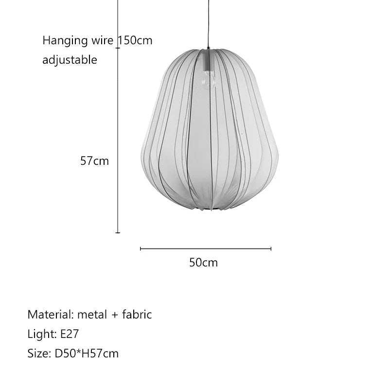 Afralia™ Fabric Wabi Sabi Chandelier: Nordic Minimalist Pendant Light for Dining Room, Bar, Bedroom & Loft