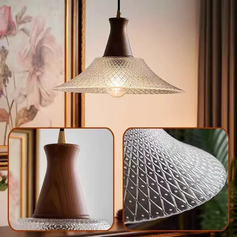 Afralia™ Vintage Glass LED Pendant Lights: Bedroom Living Room Hanging Lamp Lighting